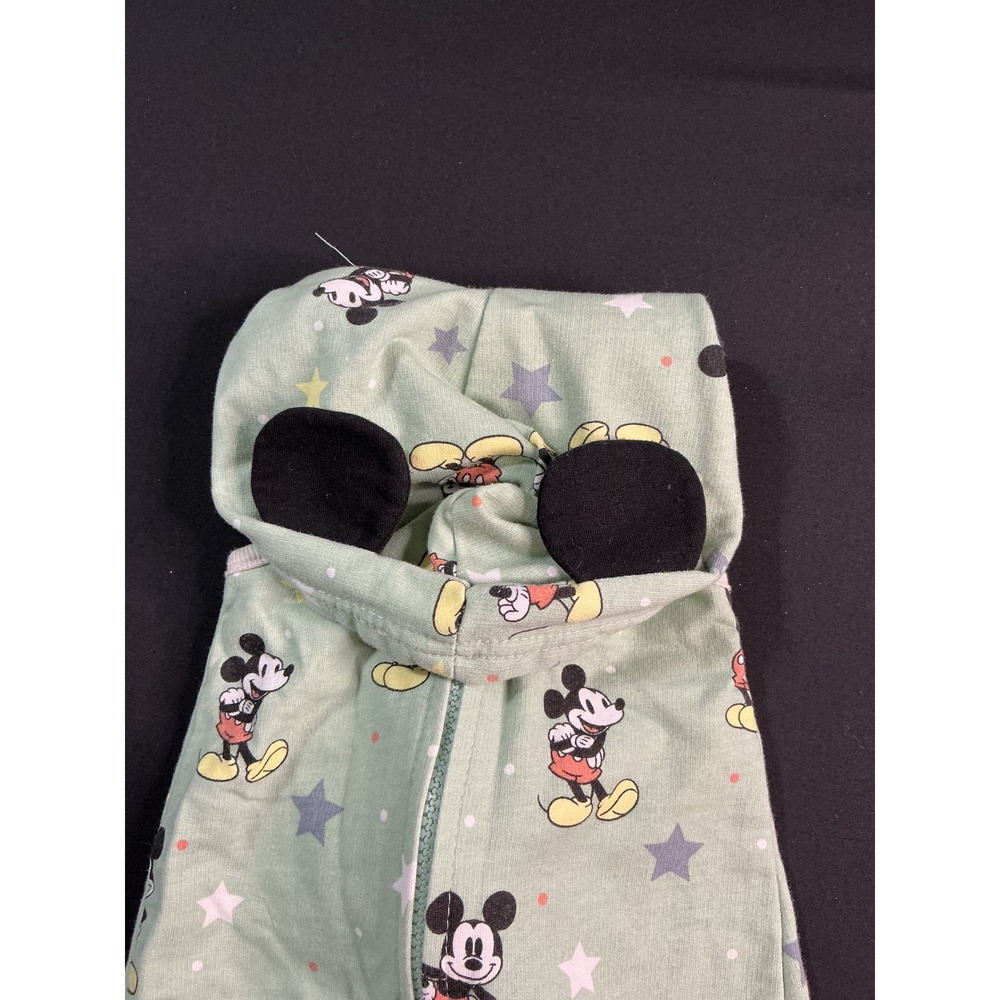 Disney Baby Mickey Mouse Sleeveless Hooded Romper Sage Green 3-6M - Picture 3 of 4